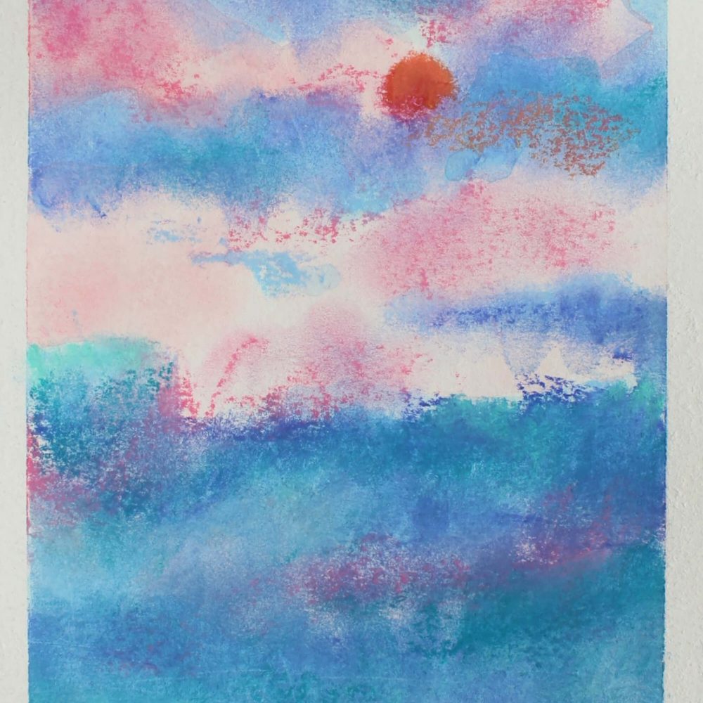 Zalazak_sunca17_14,7 x 19,7 cm_akvarel_i_pastel_na_papiru_2020