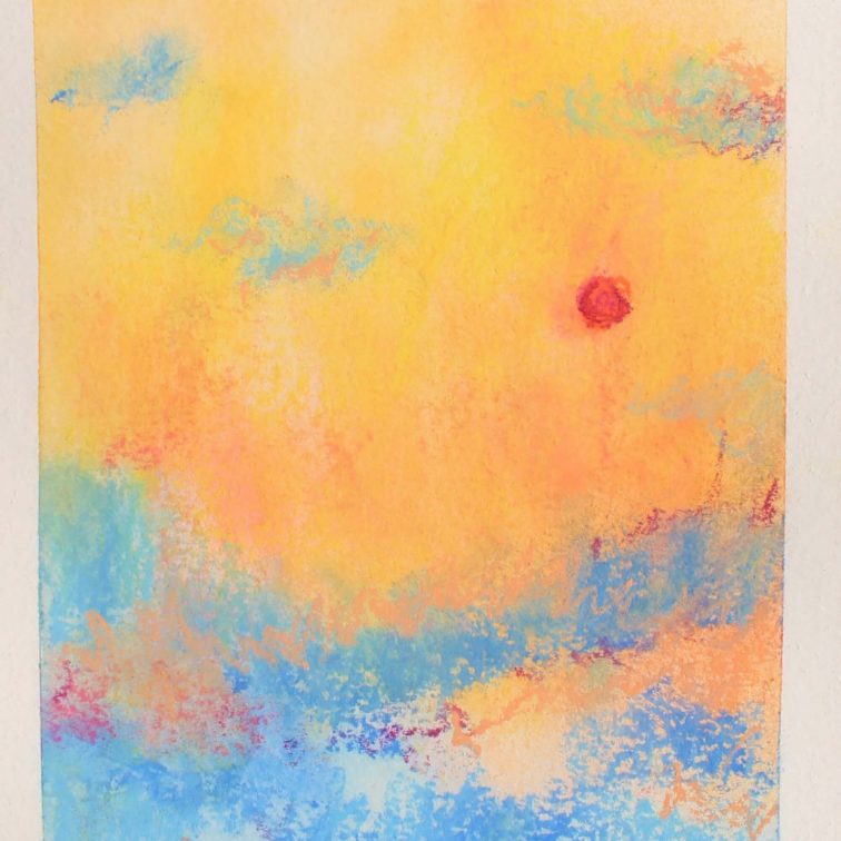 Zalazak_sunca19_14,7 x 19,7 cm_akvarel_i_pastel_na_papiru_2020