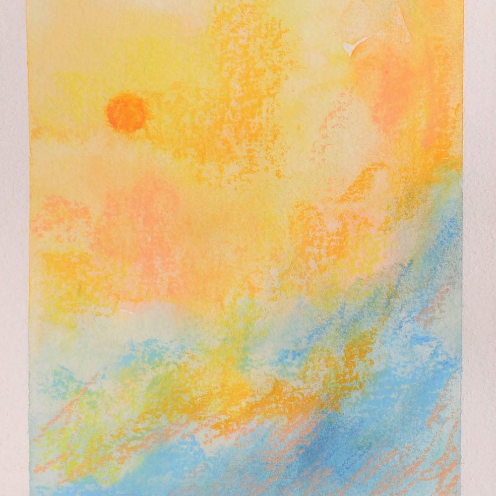Zalazak_sunca20_14,7 x 19,7 cm_akvarel_i_pastel_na_papiru_2020